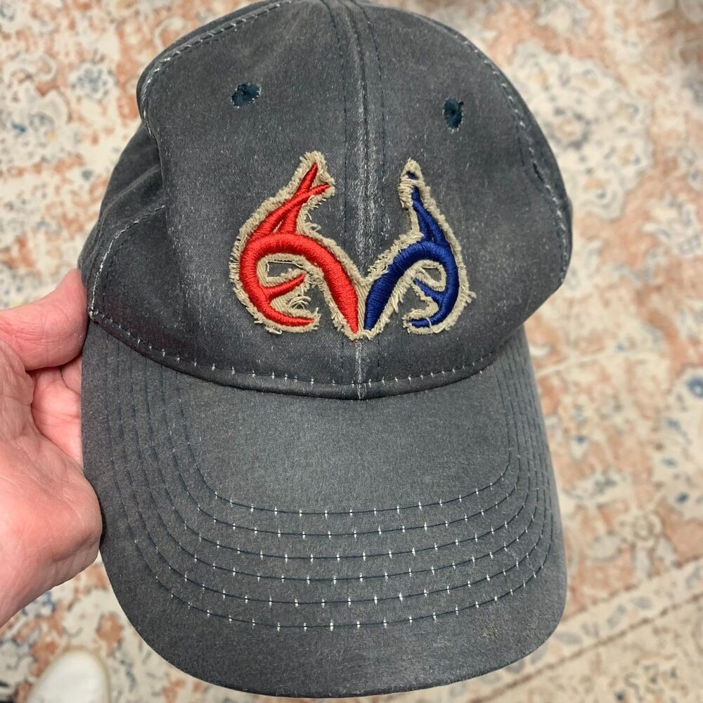 Realtree Hat Adult Adjustable Strapback Gray Baseball Cap‎ Logo Hunting Outdoor